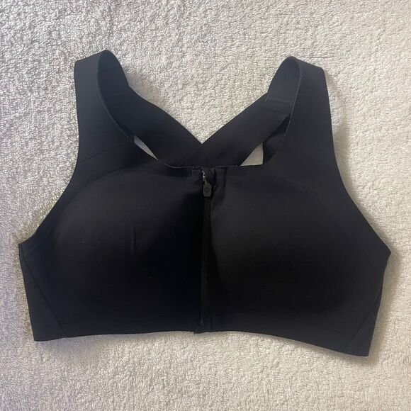 Lululemon Enlite Black Sports Running lightly Padded Zip Front Bra Size 34D - Picture 5 of 6
